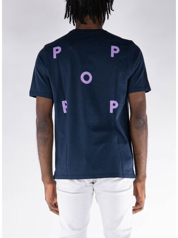 T-SHIRT CON LOGO, NAVY/VIOLA, small