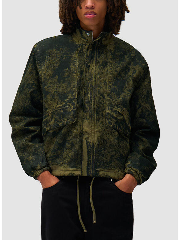 GIACCA FULL ZIP ALL-OVER PAINT, 300 GREEN, medium