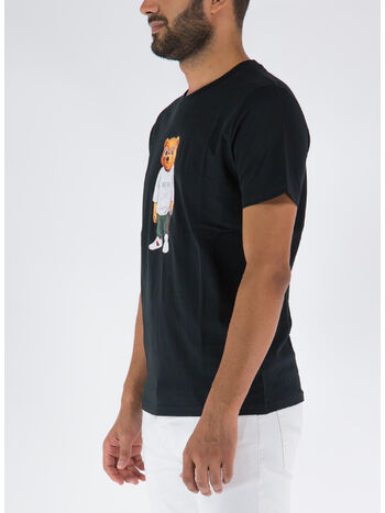 T-SHIRT CON STAMPA, BLACK, small