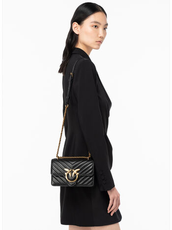 BORSA LOVE ONE MINI, Z99Q NERO-ANTIQUE GOLD, small