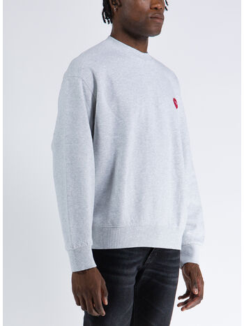 FELPA HEART PATCH SWEAT, 482XX ASH HEATHER, small