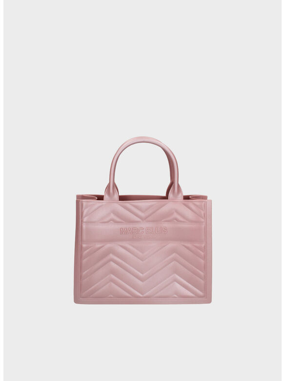 BORSA FLAT BUBY WAVE MEDIUM, MISTY ROSE / LIGHT GOLD, medium