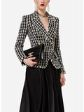 GIACCA IN TWEED CON BOTTONI GOLD, 110 NERO, thumb