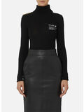 MAGLIONE DOLCEVITA CON DETTAGLIO LETTERING, 110 NERO, thumb