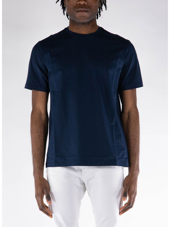 T-SHIRT GIROCOLLO, BLU, medium