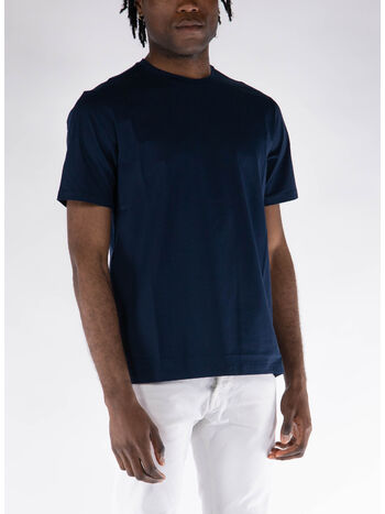T-SHIRT GIROCOLLO, BLU, small