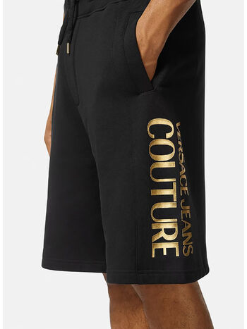 SHORTS SPORTIVI CON LOGO, G89 BLACK/GOLD, small