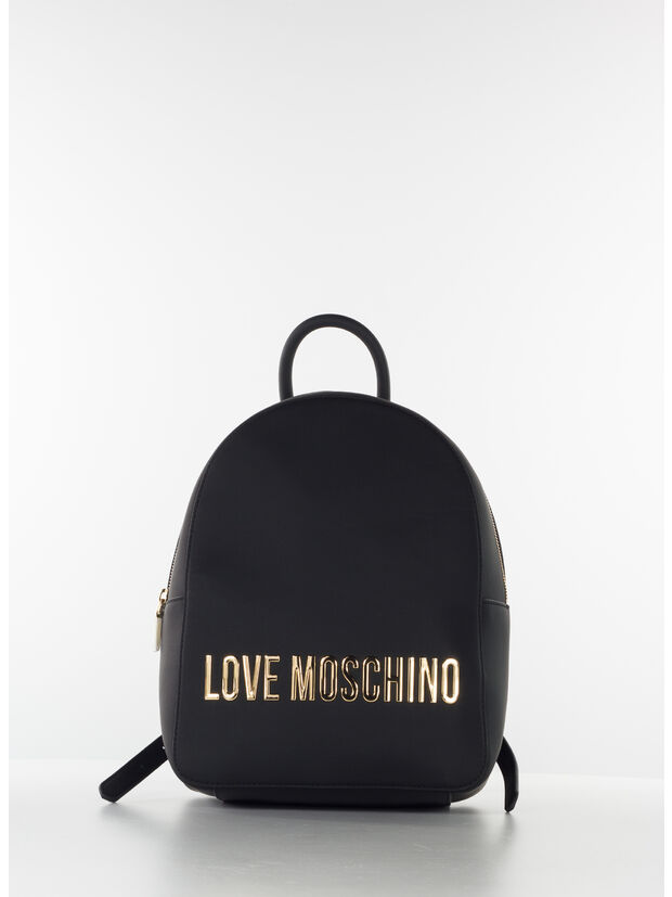 ZAINO ECOPELLE CON LOGO, 000 NERO, large