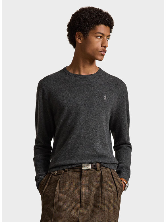 MAGLIONE IN LANA MERINO, DARK CHARCOAL HEATHER, medium