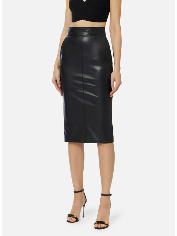 GONNA CON LOGO EMBOSSED, 110 NERO, medium