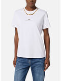 T-SHIRT IN JERSEY DI COTONE CON COLLANA, 270 GESSO, thumb