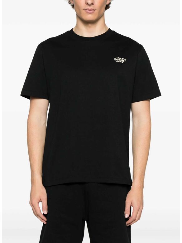 T-SHIRT SHORTSLEEVE LOGO PRINTED UNISEX, 110 BLACK, medium