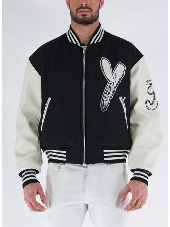 GIUBBOTTO LETTERMAN, BLACK/OWHITE, medium