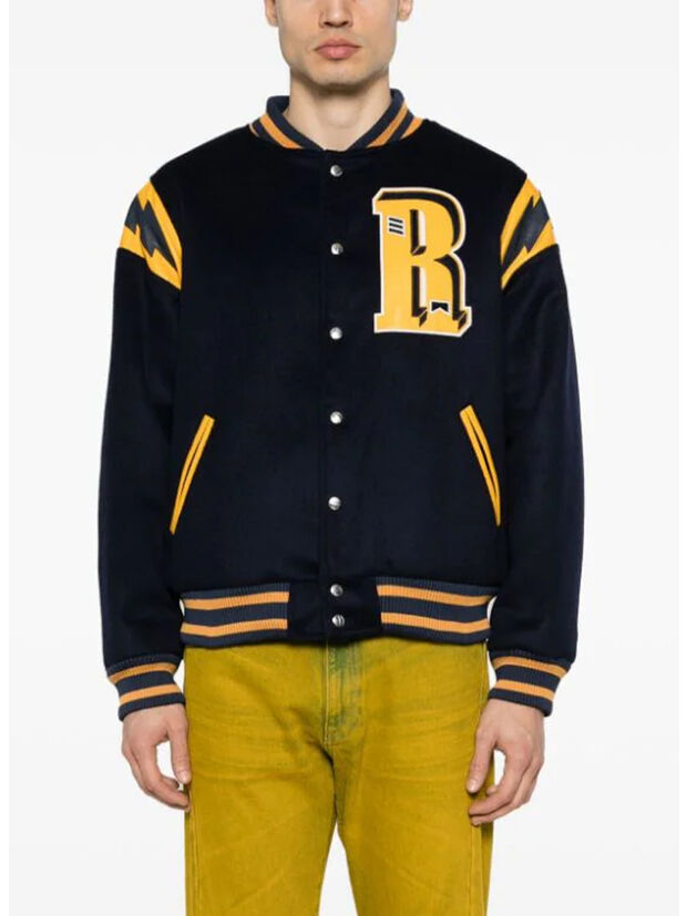 GIUBBOTTO BOMBER AMERICAN SPIRIT LIGHTING, 2133 NAVY/MUSTARD YELLOW, large