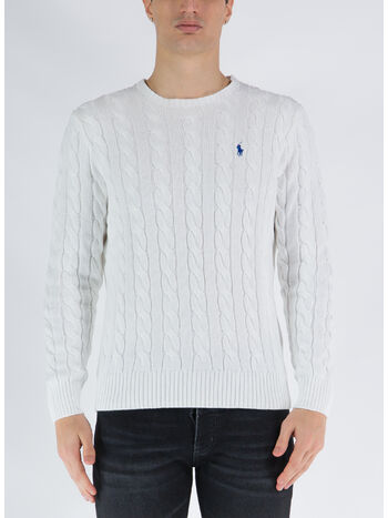MAGLIONE A TRECCIA, WHITE, small