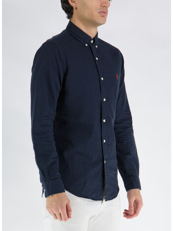 CAMICIA OXFORD A MANICHE LUNGHE, RL NAVY, small