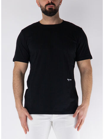 T-SHIRT GIROCOLLO A MANICHE CORTE, NERO, small