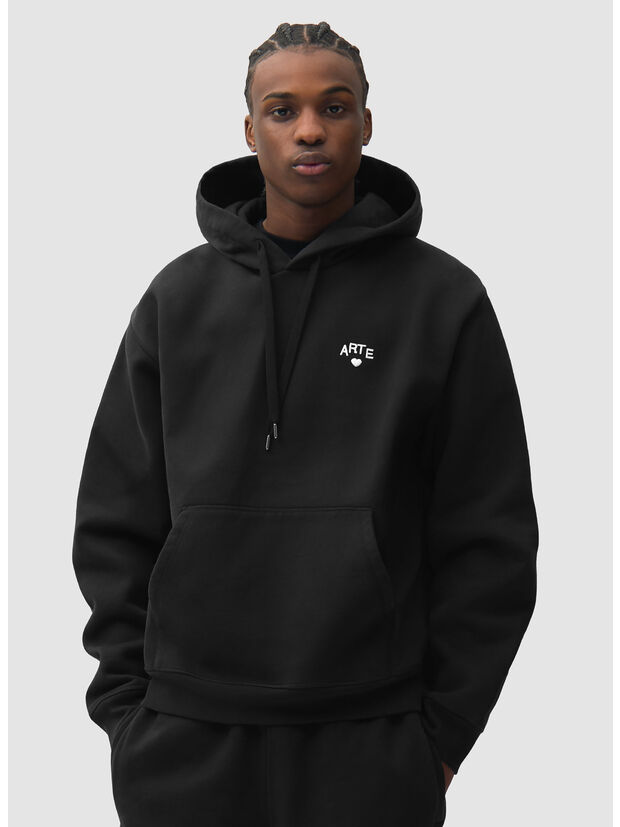 FELPA HEART HOODIE, 1 BLACK, large