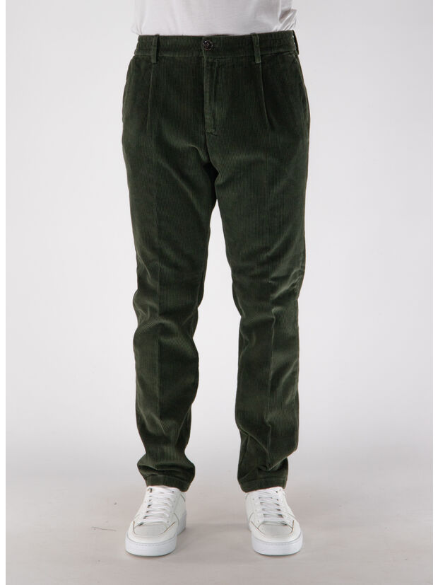 PANTALONE IN VELLUTO MITTE, 695 VERDE, large
