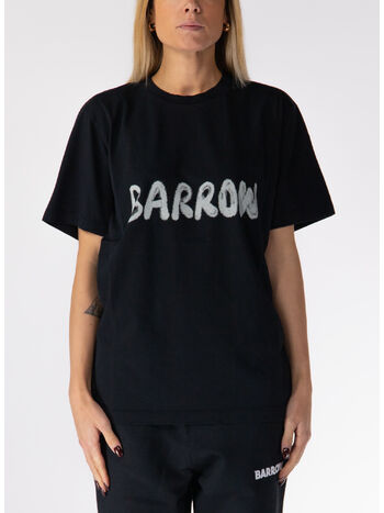 T-SHIRT OVERSIVE CON STAMPA UNISEX, 110 NERO/BLACK, small