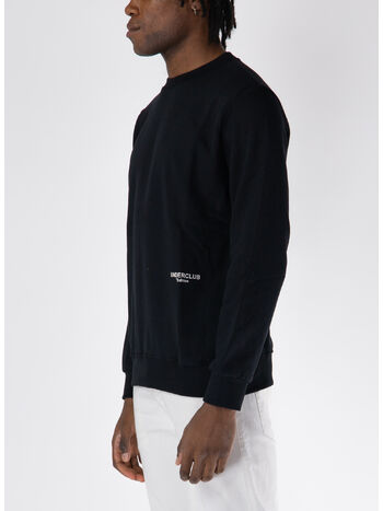 FELPA GIROCOLLO CON LOGO, NERO, small