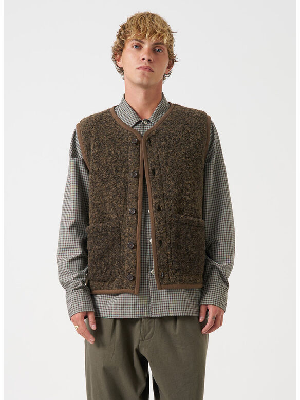 GILET LANCASTER, BROWN, medium