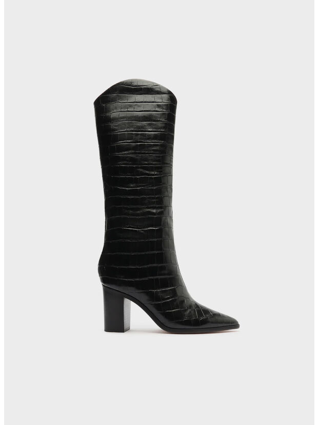 STIVALE CON TACCO, BLACK, large