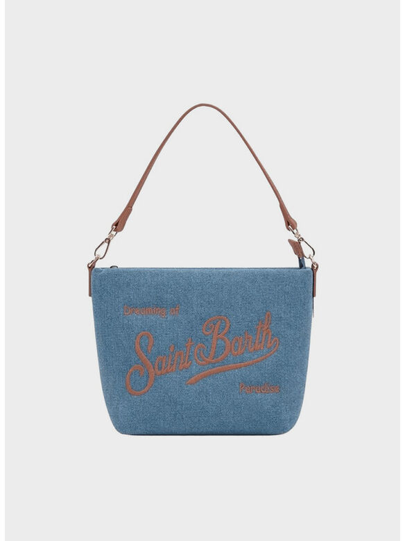 BORSA ALINE, 01515L DENIM GRAIN LEATHER 19 EMB, medium