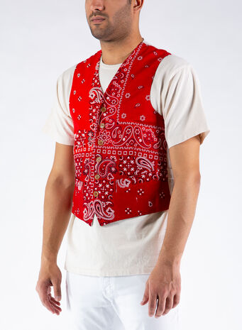 GILET PAISLEY, RED, small
