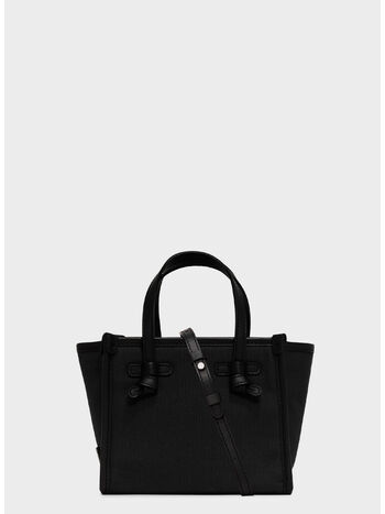 BORSA TOTE IN PELLE, 001 NERO, small