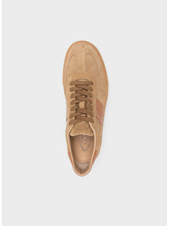 SNEAKERS IN PELLE SCAMOSCIATA, 7P61 BISCOTTO, small