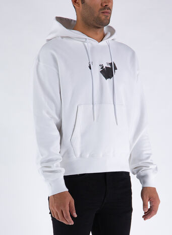 FELPA JUMBO MARKER OVER HOODIE, 0110WHITEBLACK, small