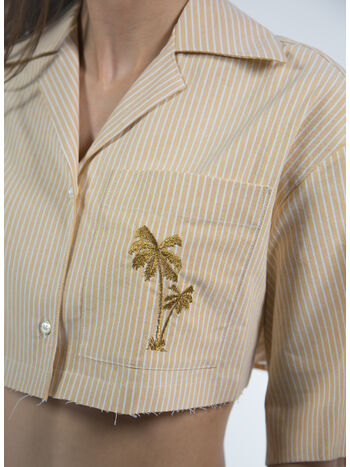 CAMICIA CROPPED BOWLING SHIRT S/S, 1876 YELLOW GOLD, small