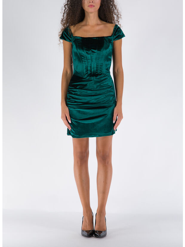 ABITO A TUBINO IN RASO, 0369 GREEN, large