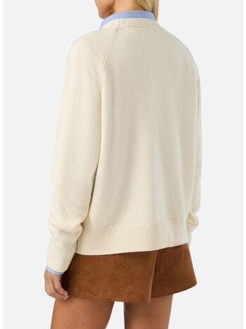 MAGLIONE DELPHINE WOOL, 00023M 10 OFF WHITE, small