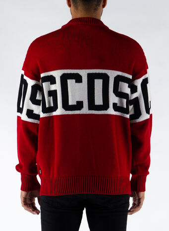 MAGLIONE LOGO SWEATER, RED, small