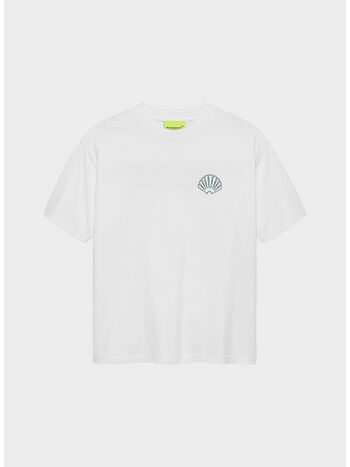 T-SHIRT LOGO, WHITE/SEA GREEN, small