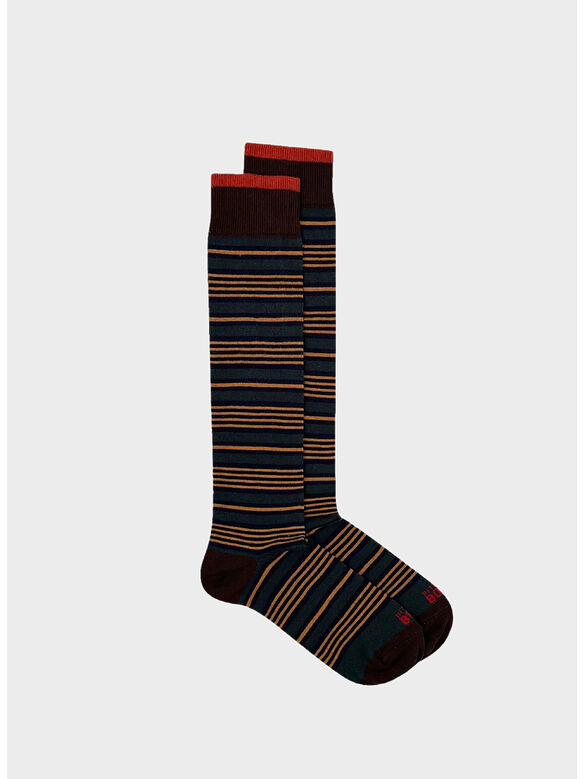 CALZA JAPAN STRIPES UNISEX, 0290 VERDE MILITARE / MULTICOLOR, medium