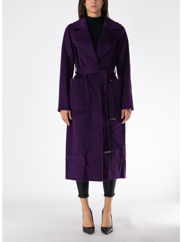 CAPPOTTO TRENCH CON COLLO REVERS, DARK IRIS, large