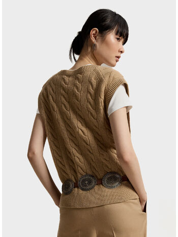PULLOVER SMANICATO, COLLECTION CAMEL  MELANGE, small