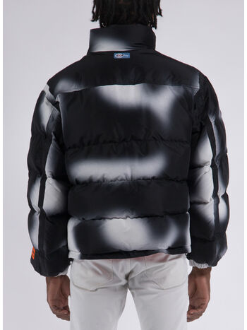 GIUBBOTTO EX-RAY AOP BLUR NYLON PUFFER, 0110 WHITE BLACK, small
