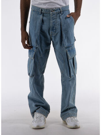 JEANS DENIM LOGO CARGOS, 471 LIGHT WASH, small