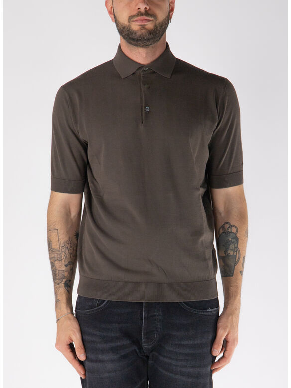 POLO IN MAGLIA A MANICHE CORTE, 289, medium