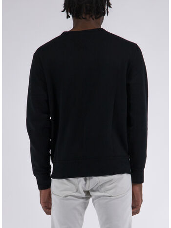 FELPA GIROCOLLO CON LOGO RICAMATO, POLO BLACK, small