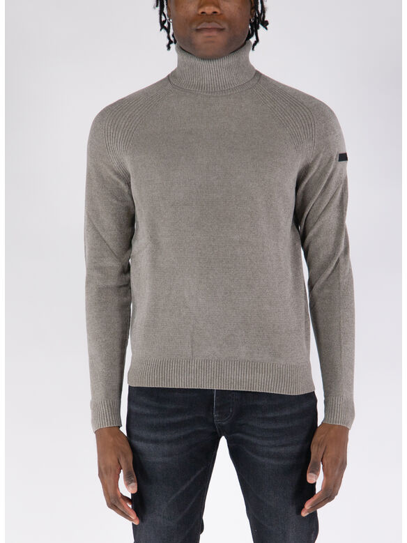MAGLIONE COLLO ALTO, 84 SABBIA, medium
