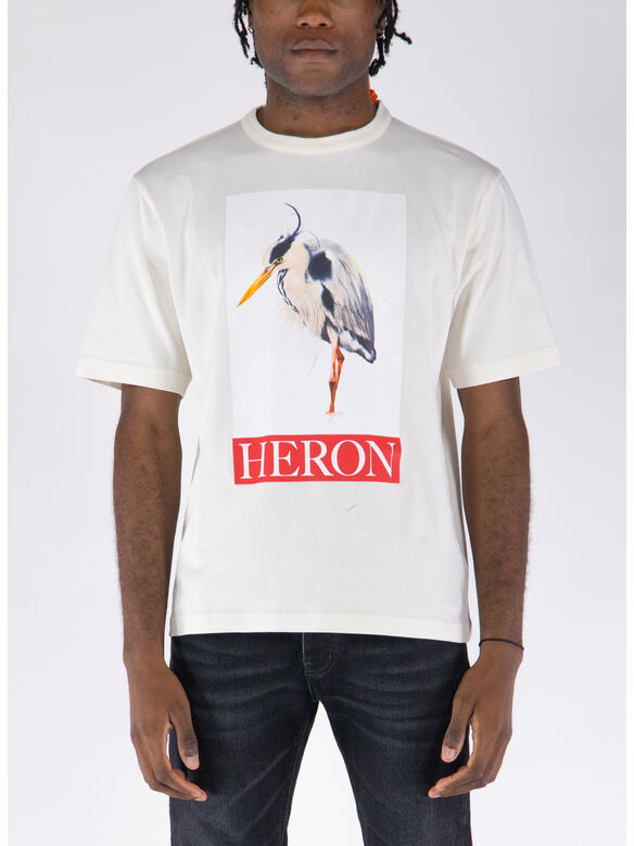 T-SHIRT HERON BIRD PAINTED SS, 0425 IVORY RED, medium