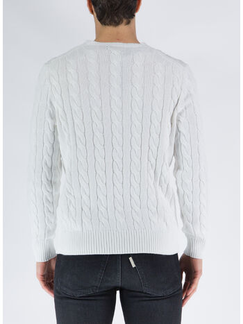 MAGLIONE A TRECCIA, WHITE, small