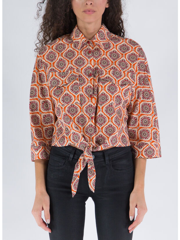 CAMICIA CON NODO, 1096-AFRICA ARANCIO, large