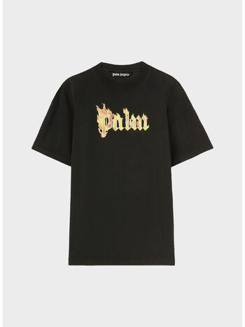 T-SHIRT BURNING LOGO, 1076 BLACK/GOLD, small
