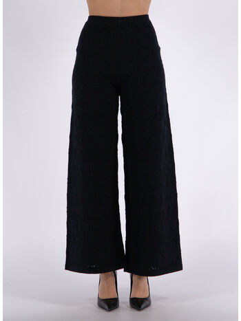 PANTALONE A PALAZZO IN PIZZO, 110 NERO, small